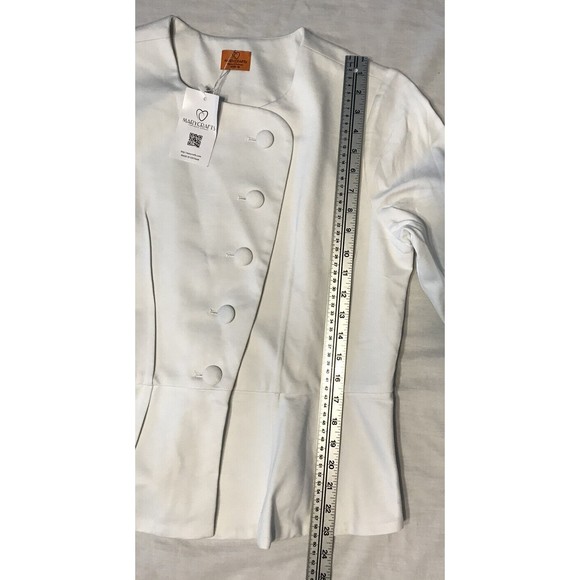 NWT Mary Crafts Button Up Down Retro Ruffled White size 16 Work Casual Blouse - Picture 5 of 9